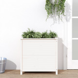 Jardiniera de gradina, alb, 82,5x40x78 cm, lemn masiv de pin GartenMobel Dekor, vidaXL