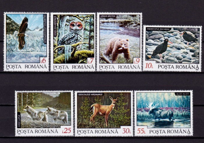 ✅RO 1992 ,LP 1300 ,"Fauna din regiunile nordice" , serie , MNH