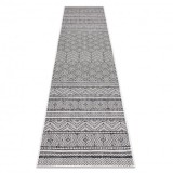 Covor, traversa SISAL SION aztec 22168 țesute plate negru / ecru, 60x250 cm