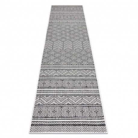 Covor, traversa SISAL SION aztec 22168 țesute plate negru / ecru, 60x250 cm