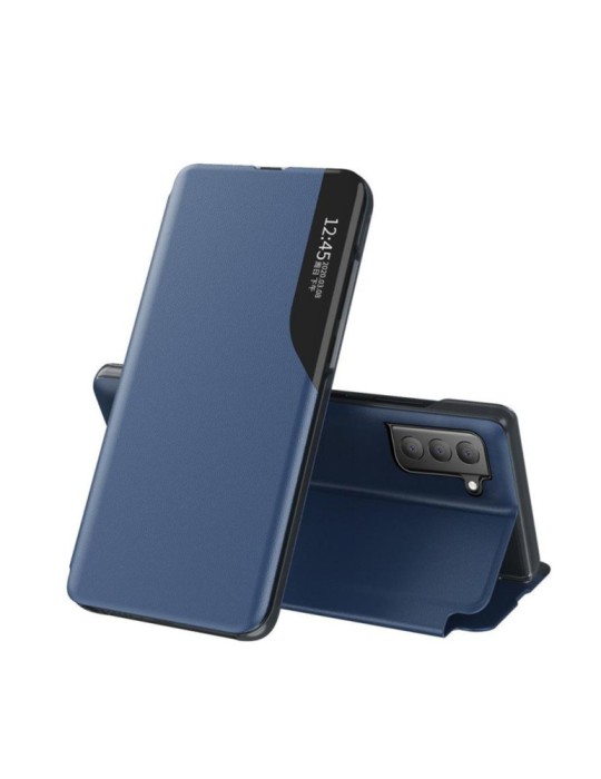 Husa Samsung S21 FE 5G g990 Flip Book Smart View Albastru Inchis
