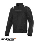 Geaca (jacheta) barbati pentru scuter - motocicleta Racing vara Seventy model SD-JR48 culoare: negru Negru XXXL
