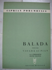Ciprian Porumbescu-Balada pentru vioara si pian foto