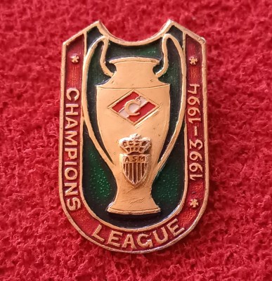 Insigna meci fotbal SPARTAK MOSCOVA-AS MONACO (Champions League 1993-1994) foto