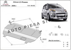 Scut metalic motor Citroen C3 Picasso fabricat incepand cu 2009 APS-05,032 foto