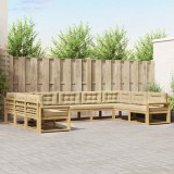 vidaXL Set Canapele Exterior Sectionale Lemn Acacia Alb Bej 9 Piese Gradina Terasa Confortabil
