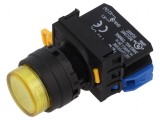 Comutator acţionat prin apăsare 22mm galben