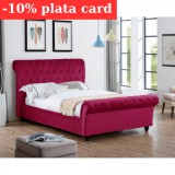 Pat Silver 160x200 cm Tapitat Catifea Magenta Somiera Inclusa (cod AF 3409)