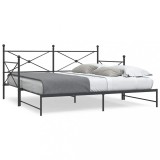Cumpara ieftin Pat de zi cu șufer fără saltea Negru 100x190 cm Oțel