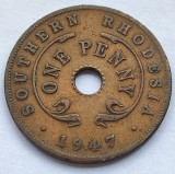 316. Moneda Rhodesia de Sud 1 penny 1947