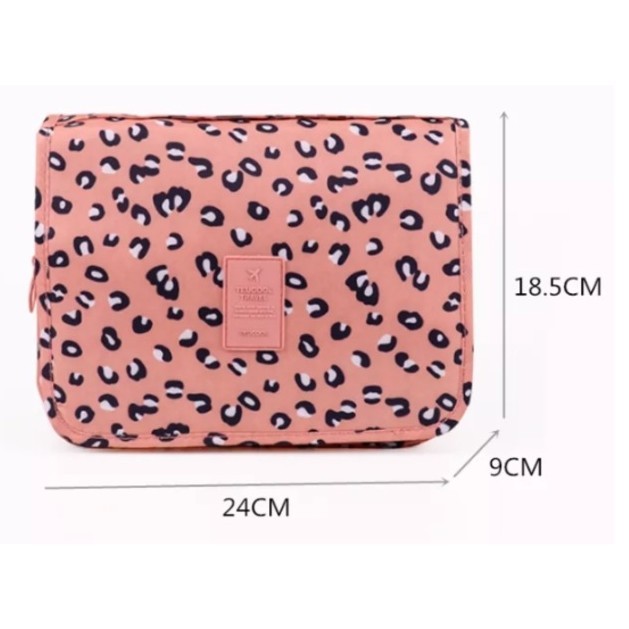 Borseta de calatorii pentru cosmetice, 24 x 18.5 cm, poliester, portocaliu, negru