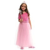 Costum printesa Rosa KidMania&reg; pentru fete 5-7 ani 110-122 cm
