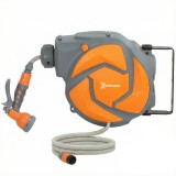 DURHAND Furtun retractabil de perete cu derulator 10+1 m, retragere automată și duză cu 7 funcții, rotire 180&deg; | Aosom Romania