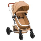Cărucior pentru copii 2-&icirc;n-1, gri taupe, aluminiu