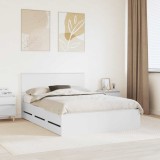 Cumpara ieftin Cadru de pat cu sertar Alb 140 x 190 cm Lemn Ingineresc