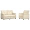 Set de canapea 2 pcs Crem Piele artificiala - 2
