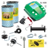 Pachet gard electric AgroElectro DL 4500, 230V, pentru apicultura, protectie ursi, 3 randuri franghie