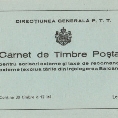 Romania 1939 - Carnet de marci postale 358L Centenarul nasterii Regelui Carol I