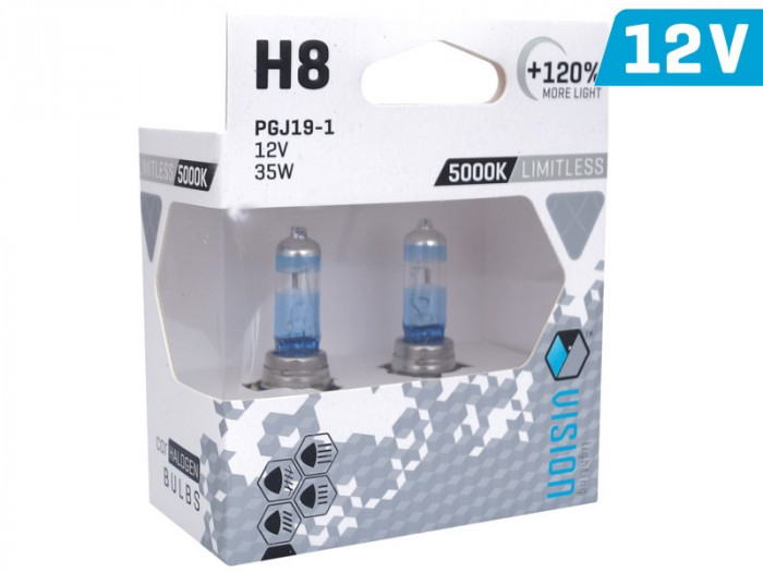 Becuri Vision Nelimitat Alb H8 12v 35w Pgj19-1 U E4 + 120%, 2 Buc 58860