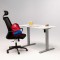 Birou reglabil electric LiftUp, inaltime reglabila, controler sus/jos, 1 motor, cadru gri, blat alb 140x70 cm, nou