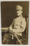 MILITAR ROMAN IN UNIFORMA , CU CHIPIU SI SABIE , FOTOGRAFIE FORMAT CARTE POSTALA , 1912