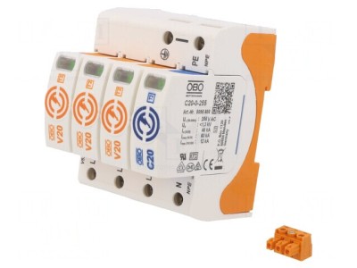 Limitator de Supratensiuni 20kA 280VAC 3 Poli NPE IP20 foto
