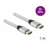 Cablu Ultra High Speed HDMI 48 Gbps 8K60Hz/4K240Hz 1m Silver Certificat, Delock 85366