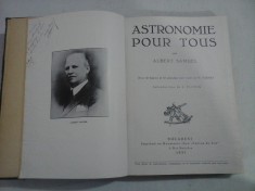 ASTRONOMIE POUR TOUS - Albert SAMUEL - Bucarest, 1937