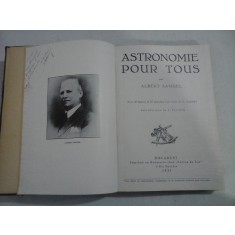 ASTRONOMIE POUR TOUS - Albert SAMUEL - Bucarest, 1937