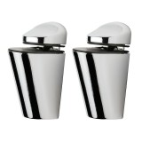 Cumpara ieftin Suport oval pentru polita geam, crom, 2 buc / set