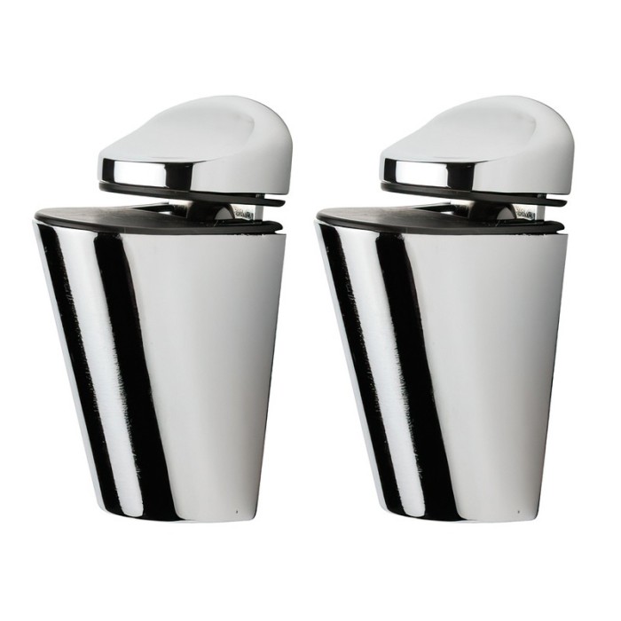 Suport oval pentru polita geam, crom, 2 buc / set