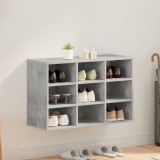 vidaXL Dulap pentru pantofi cu raft Gri Betonal 52.5 x 30 x 50 cm
