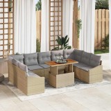 Cumpara ieftin Set de canapele pentru gradina 10 buc. Bej Rattan poli