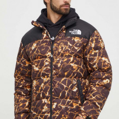 The North Face geacă de puf Lhotse Jacket bărbați, culoarea maro, de iarnă, oversized NF0A3Y23OS31