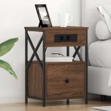 vidaXL Dulap de noapte Stejar brun 40 x 31 x 60 cm Lemn compozit