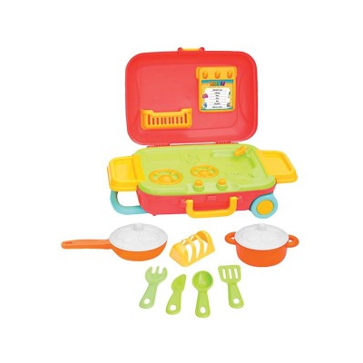 Set joaca Bucatarie, aragaz, tigaie si accesorii, 15 piese, Multicolor, ATU-088454 foto