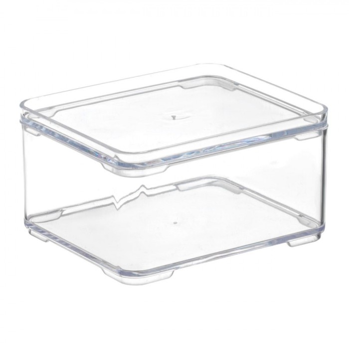 Cutie Organizare, Transparent, Dimensiuni 10x9x5.5 cm, Stivuibilă