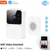 Sonerie Tuya smart Wireless, camera video, Microfon, apel vocal si interfon video, Alb