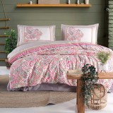 Cumpara ieftin Lenjerie pat dublu,bumbac ranforce,4 piese,bej cu model oriental,Luga-A1338