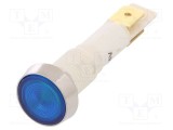 Lampă LED plată albastră 24VDC 24VAC &Oslash;10mm NINIGI