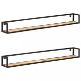 vidaXL Rafturi de perete, 2 buc., 160 cm, lemn de mango nefinisat 320676