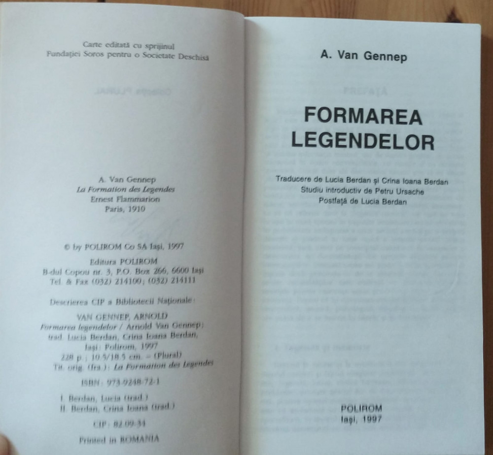 A. Van Gennep - Formarea legendelor | Okazii.ro