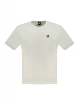Tricou barbati, cu mini logo brodat, Regular fit, Alb, S foto