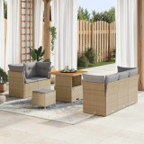 vidaXL Set de canapele pentru grădină 8 pcs Bej poliratan