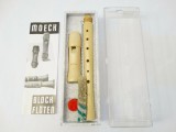 Fluier lemn Moeck 120 la cutie cu accesorii din 1968
