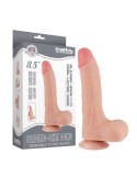 Dildo Realist Sliding-Skin, Ventuza Detasabila, TPE, Natural, 22 cm