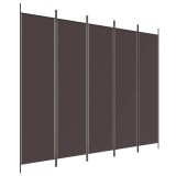 Cumpara ieftin Paravan de camera cu 5 panouri maro 250x200 cm material textil