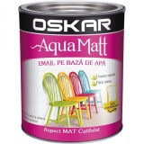 Vopsea pentru lemn/metal, Oskar Aqua Matt, interior/exterior, pe baza de apa, alb