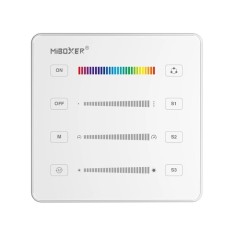 Telecomanda control dispozitive multiple MiBoxer B6-W, RF 2.4GHz, 2xAAA, 86x86x15mm, control de la distanta 30m, scene, alb