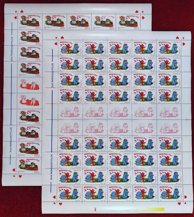 ✅ RO 2002 LP 1579a, &quot;Ziua Indragostitilor &quot; ,coli a 40 serii+10 viniete, MNH